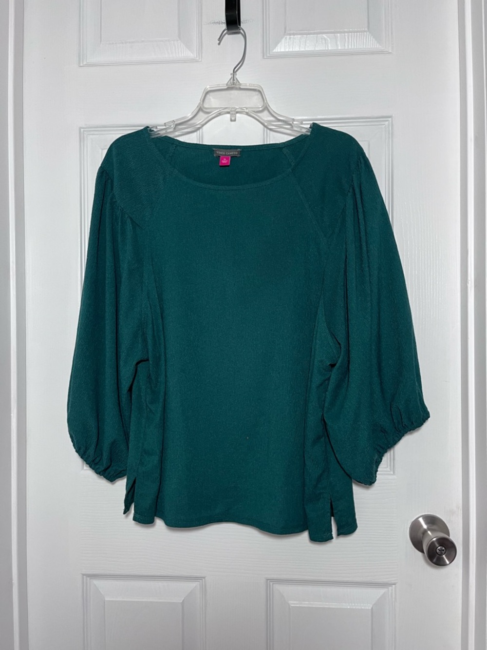 Vince Camuto Deep Green Balloon-Sleeve Blouse
